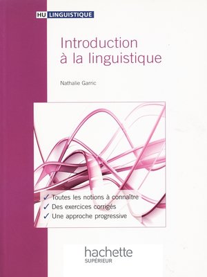 cover image of Introduction à la linguistiqiue--Ebook epub